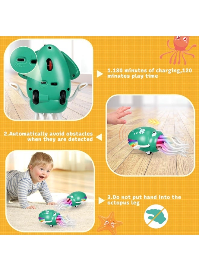 Twisoo Rechargeable Electronic Sensing Dancing Octopus Baby Toy – Musical Interactive Obstacle Sensor Toys with LED Light - Image 2
