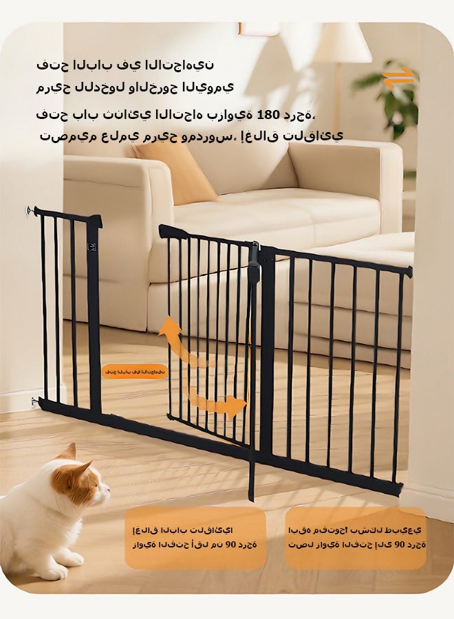 Beauenty Auto Close Safety Baby Gate, Extra Wide Child Gate, No-Drill Baby gate,Maximum Suitable For 117 cm, Including 10cm, 20cm Extension Rack, Easy Walk Thru Durability Dog Gate for Stairs, Doorways（Black） ﻿ ﻿ - Image 3