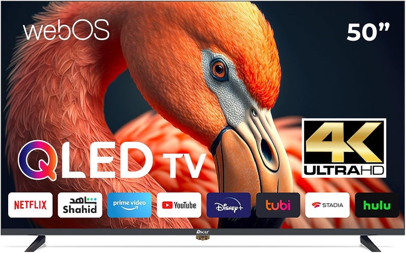 تلفزيون ذكي OSCAR بحجم 50 بوصة ودقة UHD 4K | نظام تشغيل LG webOS | تصميم بدون إطار | دعم لتقنية HDR10 | التحكم الصوتي | وايفاي وبلوتوث | تلفزيون LED بدقة Ultra HD بمقاس 3840×2160 - OS50QLEDWP - Image 1