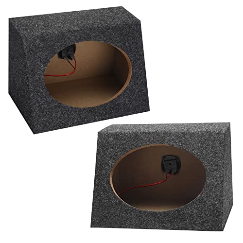 BBTO 2 Pcs Angled Style Car Audio Speaker Box 6 x 9 Inch Car Audio Enclosures Sturdy Constructed Truck Speaker Box for Home Vehicle Subwoofer Sound Supplies(8.25 x 5 x 12 Inch)