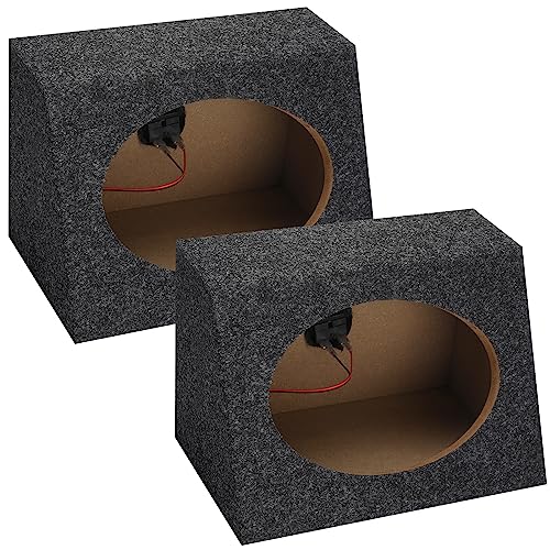 BBTO صندوق مكبر صوت السيارة BBTO 2 قطعة بتصميم مائل 6 × 9 بوصة حاويات مكبر صوت السيارة مصنوعة بشكل متين لصندوق مكبر صوت الشاحنة لمعدات الصوت في المنزل والمركبة (8.25 × 5 × 12 بوصة) - Image 3