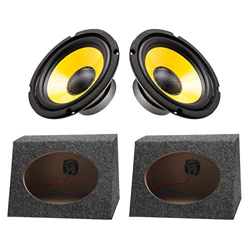 BBTO صندوق مكبر صوت السيارة BBTO 2 قطعة بتصميم مائل 6 × 9 بوصة حاويات مكبر صوت السيارة مصنوعة بشكل متين لصندوق مكبر صوت الشاحنة لمعدات الصوت في المنزل والمركبة (8.25 × 5 × 12 بوصة) - Image 4