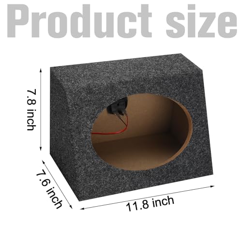 BBTO صندوق مكبر صوت السيارة BBTO 2 قطعة بتصميم مائل 6 × 9 بوصة حاويات مكبر صوت السيارة مصنوعة بشكل متين لصندوق مكبر صوت الشاحنة لمعدات الصوت في المنزل والمركبة (8.25 × 5 × 12 بوصة) - Image 2