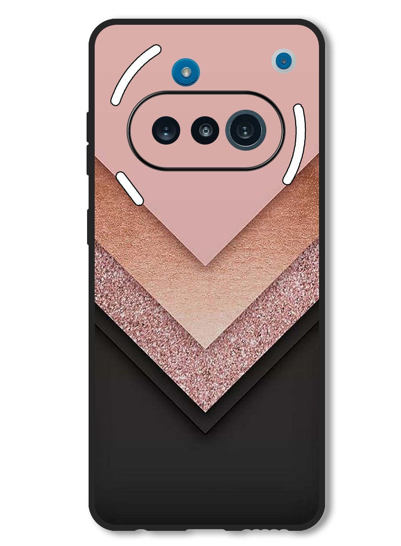 Theodor Case Compatible with Nothing Phone 3a Protection Shockproof Bumper Cover Black Golden & Pink - Image 1