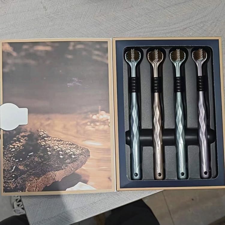 VATTU Three-Sided Toothbrush with Soft Bristles, Pack of 4 - Image 2