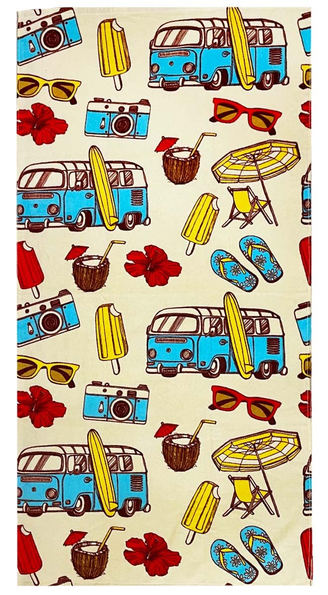 YIFONTIN YIFONTIN Kids Beach Towel Cotton Soft Absorbent 255X51 inches for Bath Swimming Bus Coastal Tour 