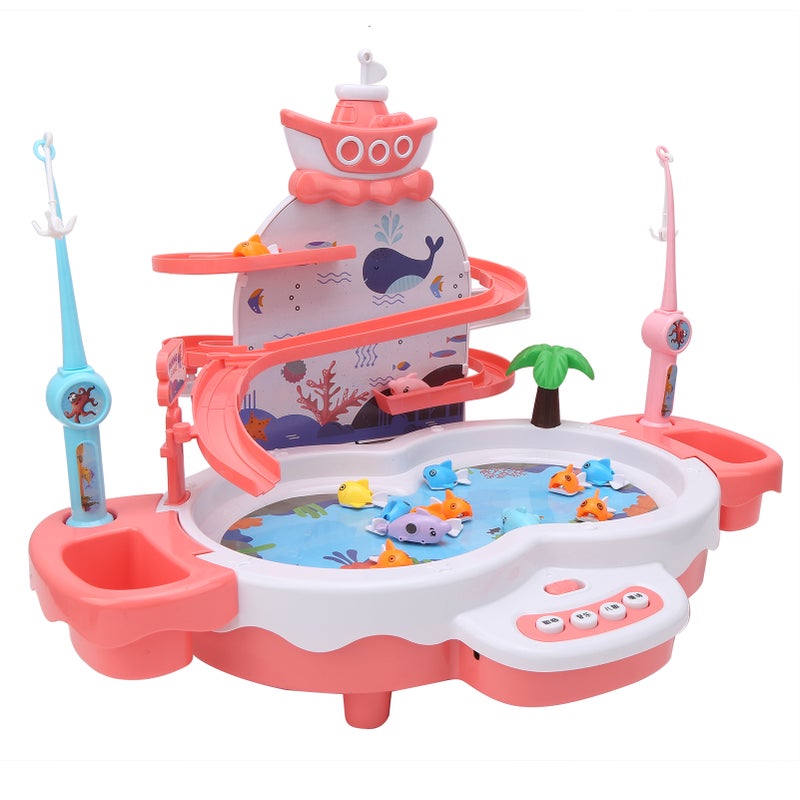 Magnetic Fishing Toy Set Pink: 2 Fishing Ways, Rotating Magnetic Fish - Safe Burr-Free Surface, Hand Eye Coordination Development for Kids Play & Educational Use - Image 5