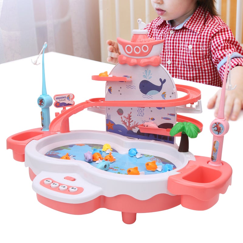 Magnetic Fishing Toy Set Pink: 2 Fishing Ways, Rotating Magnetic Fish - Safe Burr-Free Surface, Hand Eye Coordination Development for Kids Play & Educational Use - Image 3