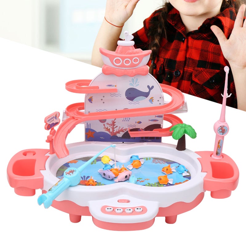 Magnetic Fishing Toy Set Pink: 2 Fishing Ways, Rotating Magnetic Fish - Safe Burr-Free Surface, Hand Eye Coordination Development for Kids Play & Educational Use - Image 2