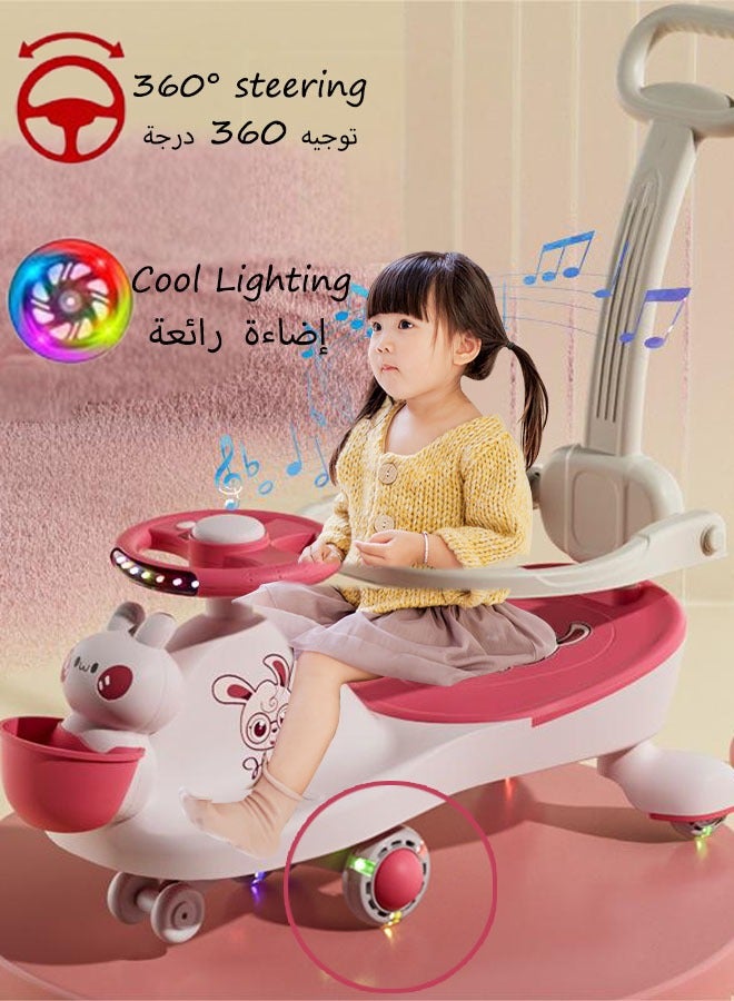 Ride On Toys Children's Swing Car With Music And Lighting Children's Toys Raise The Backrest Height Push Handle With Guardrail Anti Rollover Suitable For Children Aged 1-6 Boys And Girls  - Image 1