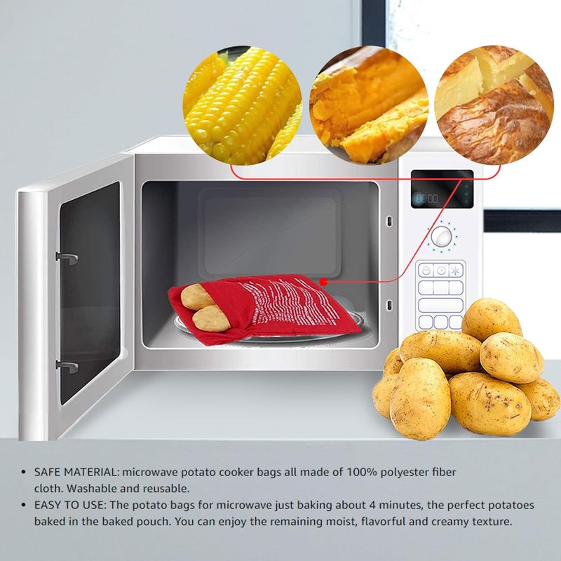 ATB حقيبة بطاطس مخبوزة في الميكروويف - 4 عبوات قابلة لإعادة الاستخدام لطهي البطاطس المثالية في 4 دقائق - أداة مطبخ سريعة وسهلة - Image 5
