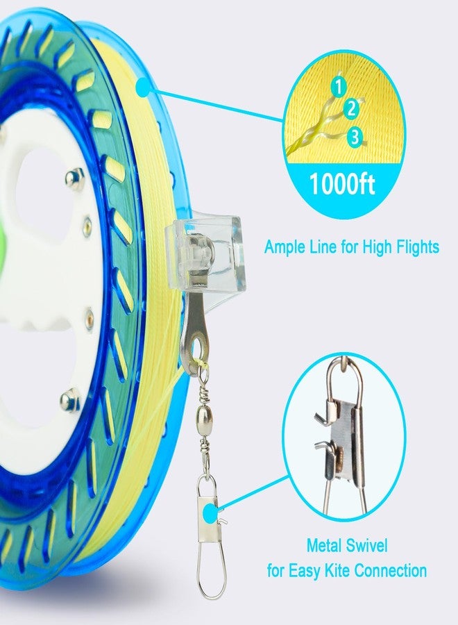 YFAFENGS Kites Reels for Adults, Professional Kite String Reel Winder for Adults, 1000FT Line Spool, Kite String Spool with Lock, for Outdoor Kites(Blue, 7 inches) - Image 5