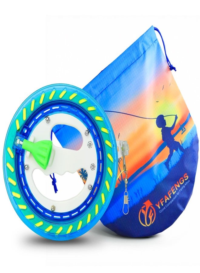 YFAFENGS Kites Reels for Adults, Professional Kite String Reel Winder for Adults, 1000FT Line Spool, Kite String Spool with Lock, for Outdoor Kites(Blue, 7 inches) - Image 2