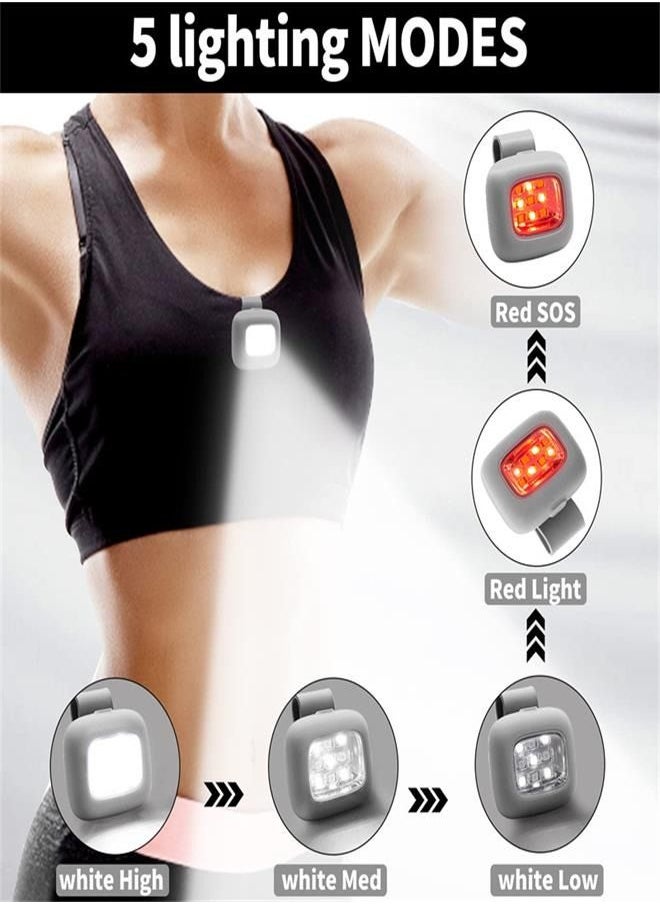 Generic Running Lights 2 Pack Safety Jogging LED Light for Runners and Joggers High Visibility Reflective Running Gear with USB Charging Line and Strong Magnetic Clip for Night Running Walking Hiking  - Image 2