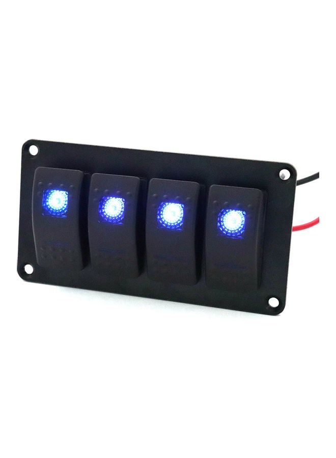 NIBEMINENT 4 Gang 5 Pin Rocker Switch Panel Waterproof On-Off Backlit Toggle Switches  - Image 4