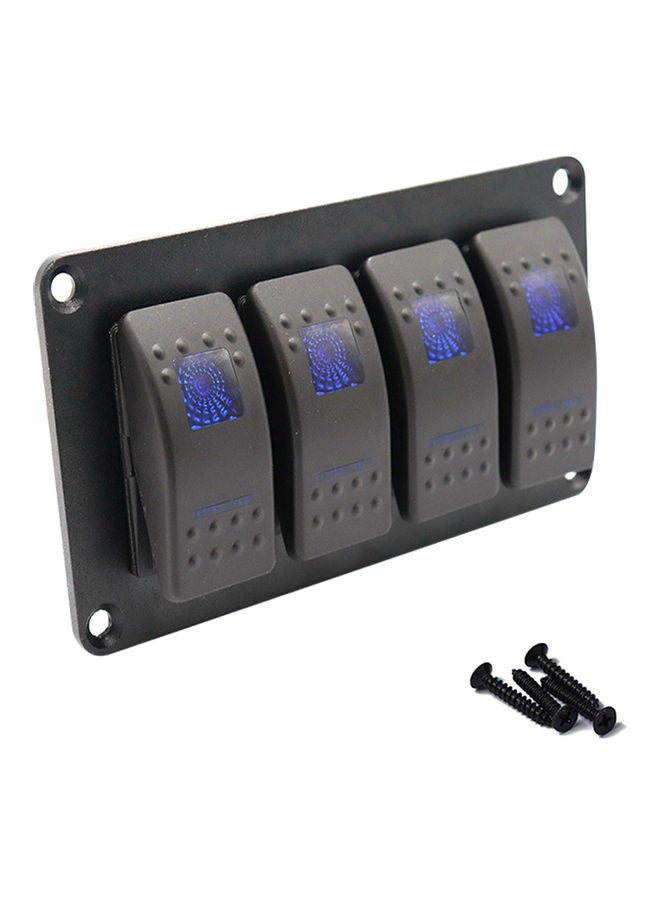 NIBEMINENT 4 Gang 5 Pin Rocker Switch Panel Waterproof On-Off Backlit Toggle Switches  - Image 2