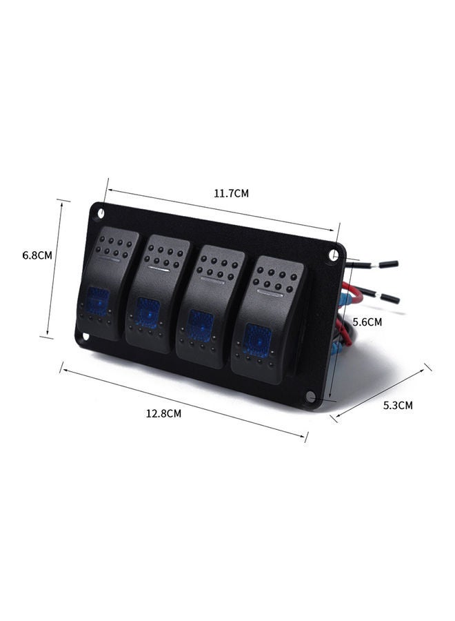 NIBEMINENT 4 Gang 5 Pin Rocker Switch Panel Waterproof On-Off Backlit Toggle Switches  - Image 5