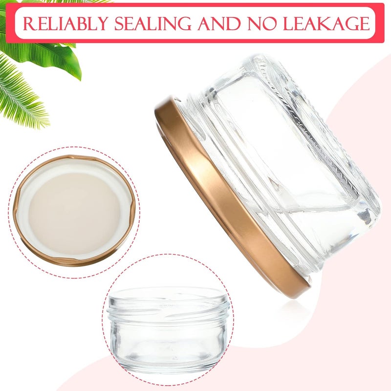 Queekay 12 قطعة 25 أونصة حاوية تتبيل السلطة للسفر حاويات تخزين الطعام الزجاجية الصغيرة مع أغطية محكمة الإغلاق برطمانات زجاجية صغيرة مقاومة للتسرب قابلة لإعادة الاستخدام لحاويات صلصة الغمس للغداء والنزهات والسفر - Image 5