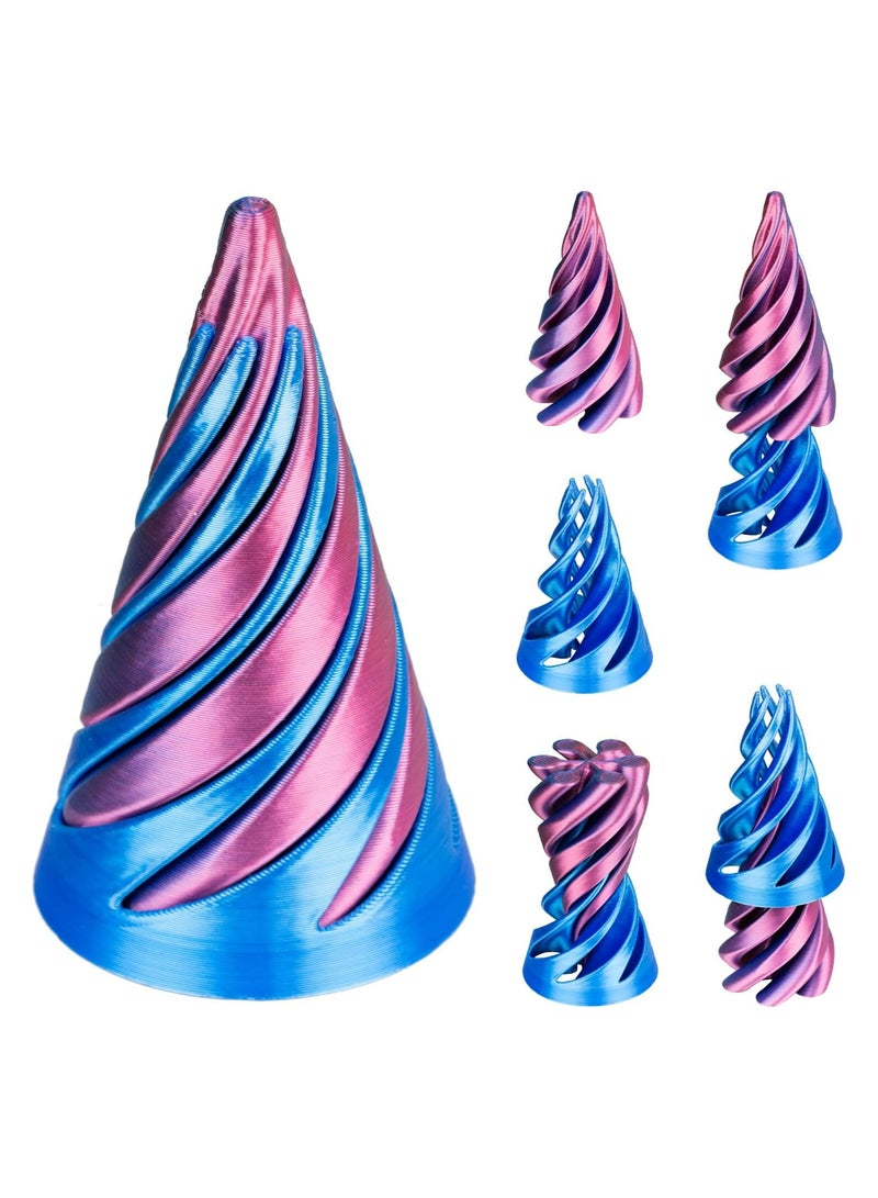 Impossible Pyramid Passthrough Sculpture 3D Printed Spiral Cone Toy Spiral Cone Fidget Toy Pass Through Pyramid Fidget Toy Stress Relief Desk Toy Pyramid Model Relax Anxiety Toy Children Adult pack of 1 random - Image 1