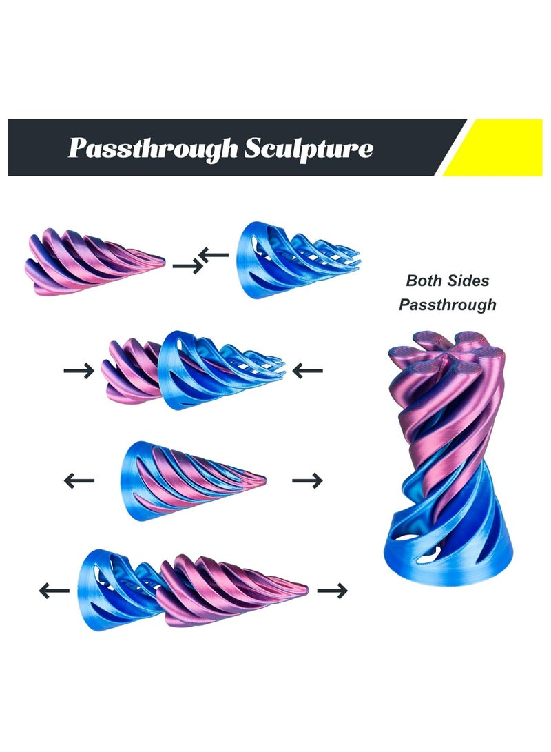 Impossible Pyramid Passthrough Sculpture 3D Printed Spiral Cone Toy Spiral Cone Fidget Toy Pass Through Pyramid Fidget Toy Stress Relief Desk Toy Pyramid Model Relax Anxiety Toy Children Adult pack of 1 random - Image 3