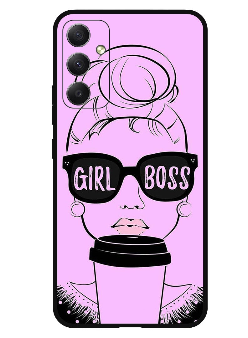Theodor Protective Case Anti Scratch Shock Proof Bumper Cover For Samsung Galaxy M54 Girl Boss Pink Background - Image 1