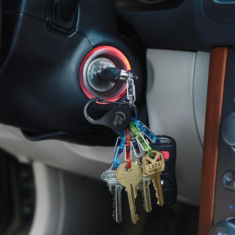 NiteIze Nite Ize KeyRack Steel SBiner  Plastic Key Carabiner Organizer with 6 SBiners  Keychain Accessories to Hold Keys Securely and Separately - Image 5