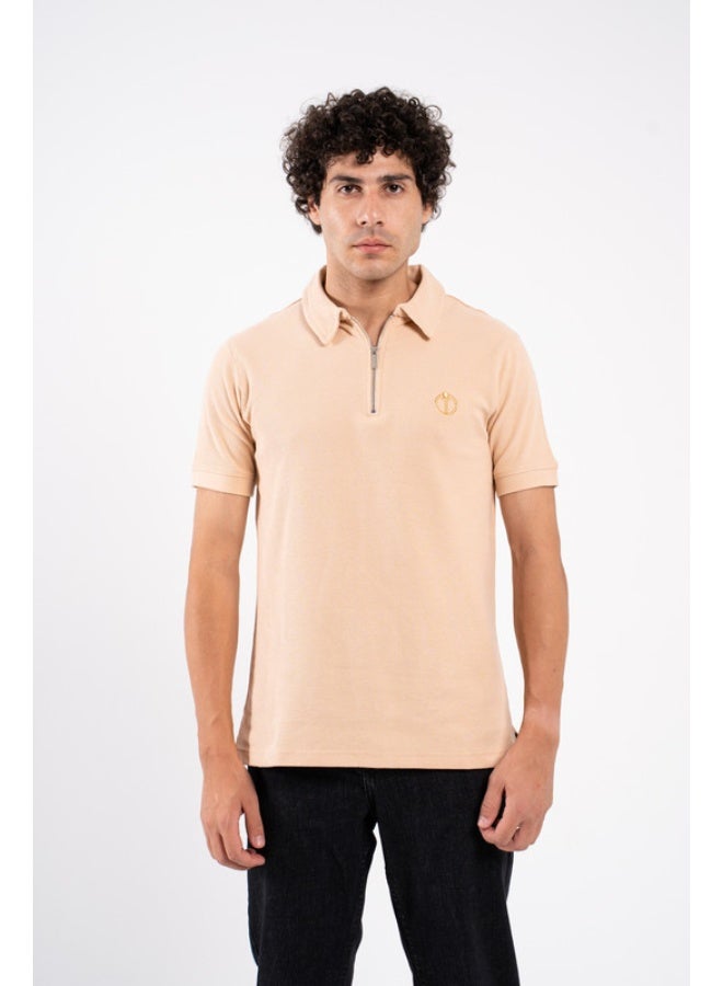 CLD Men T-shirt Polo quarter ZIPPER - Image 1
