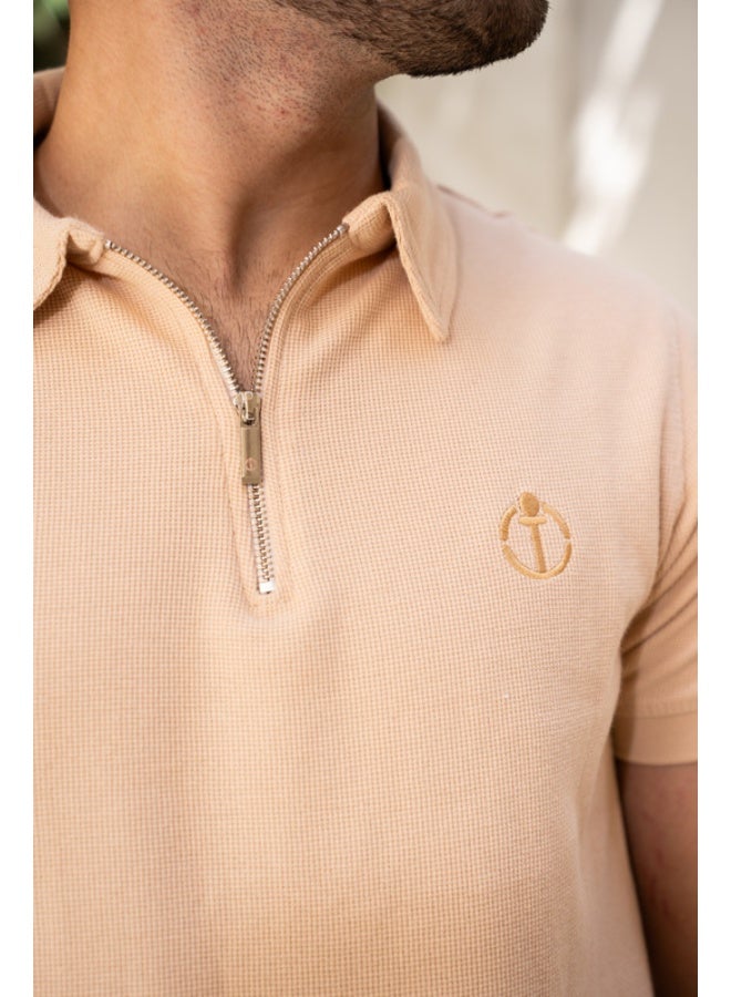 CLD Men T-shirt Polo quarter ZIPPER - Image 2