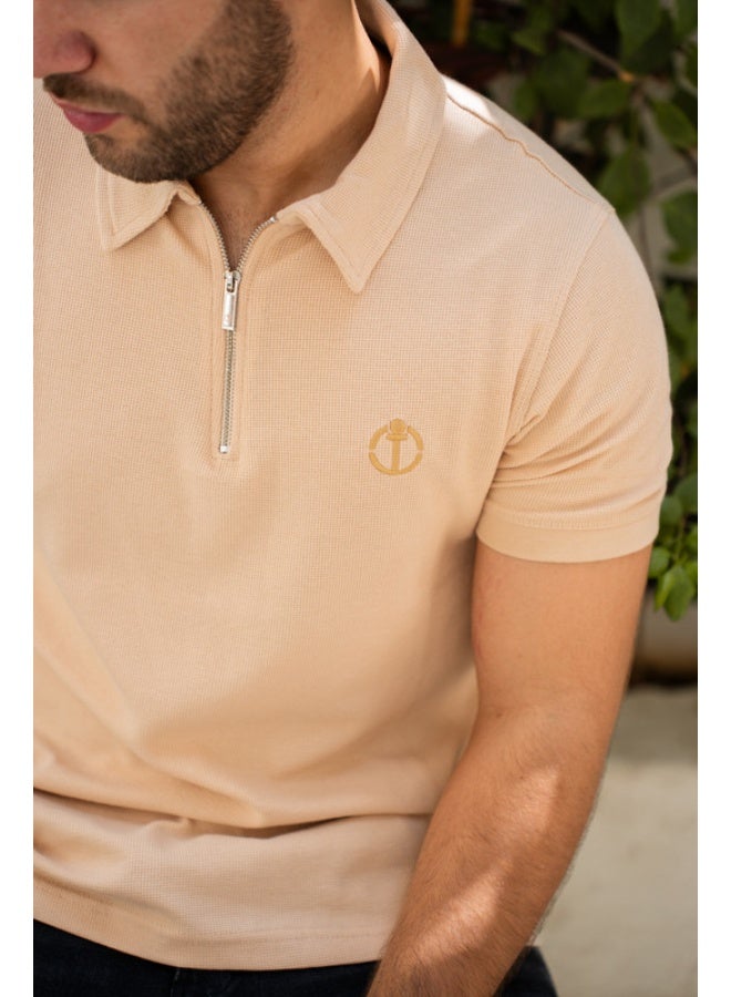 CLD Men T-shirt Polo quarter ZIPPER - Image 3