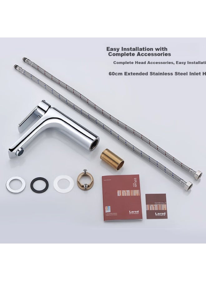 Larsd Basin Faucet Copper High And Long Hot And Cold Water Faucet For Washing Face And Hands Basin F081 - Image 3
