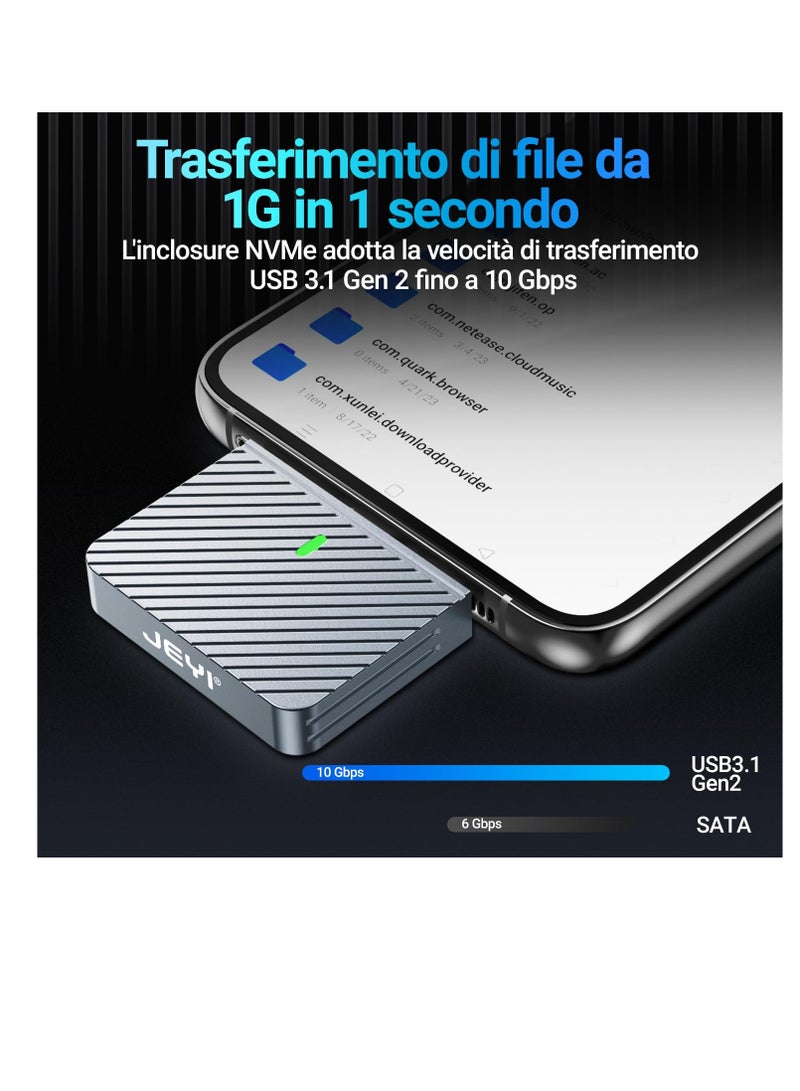 Excefore 2230 M.2 Enclosure, 2230 SSD Enclosure, Sharge Disk SSD, Direct-Attached Wireless USB C 10Gbps M.2 NVMe SSD Enclosure Adapter, 2tb Max - i9 Zebra 2230C - Image 2