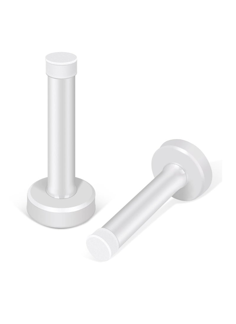 Generic Door Stops, 2Pcs 3.5 Inch White Door Stoppers, Stainless Steel Modern Doorstops with Sound Dampening Door Bumper Tips, Wall Mounted Baseboard Door Stop Metal Door Holder Wall Protector  - Image 1