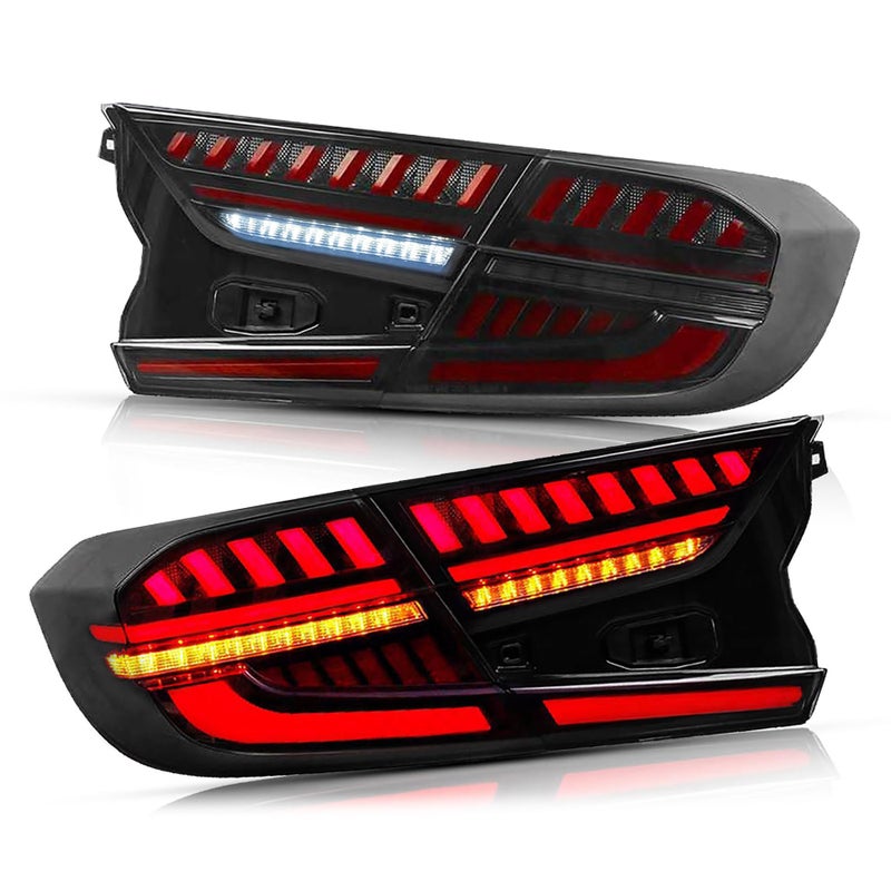 VLAND Led Tail Lights Compatible with Honda Accord 10th Gen 20182022 Rear Lamps wScanning Dynamic Animation Breathing DRL wSequential SmokedTinted Pair 4Pcs