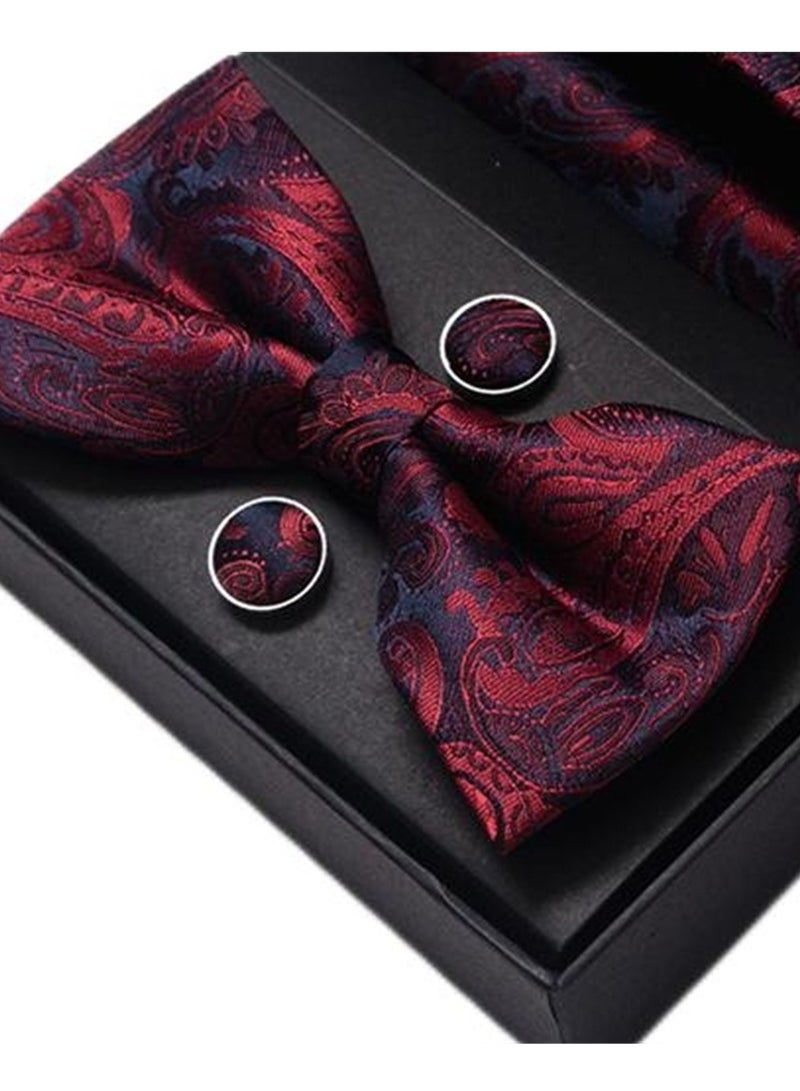 5 pcs high-end tie for men business professional formal tie bow tie cufflinks square scarf fashion accessories gift box  - Image 3