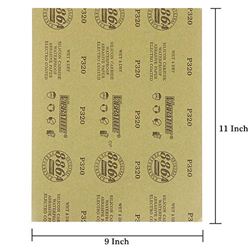 MAXMAN Sandpaper Sheets, 80 Grit Dry Wet Sand Paper, 9 x 11 Inch, Silicon Carbide, for Wood Furniture Finishing, Metal Sanding and Automotive Polishing,10 -Sheet - Image 3