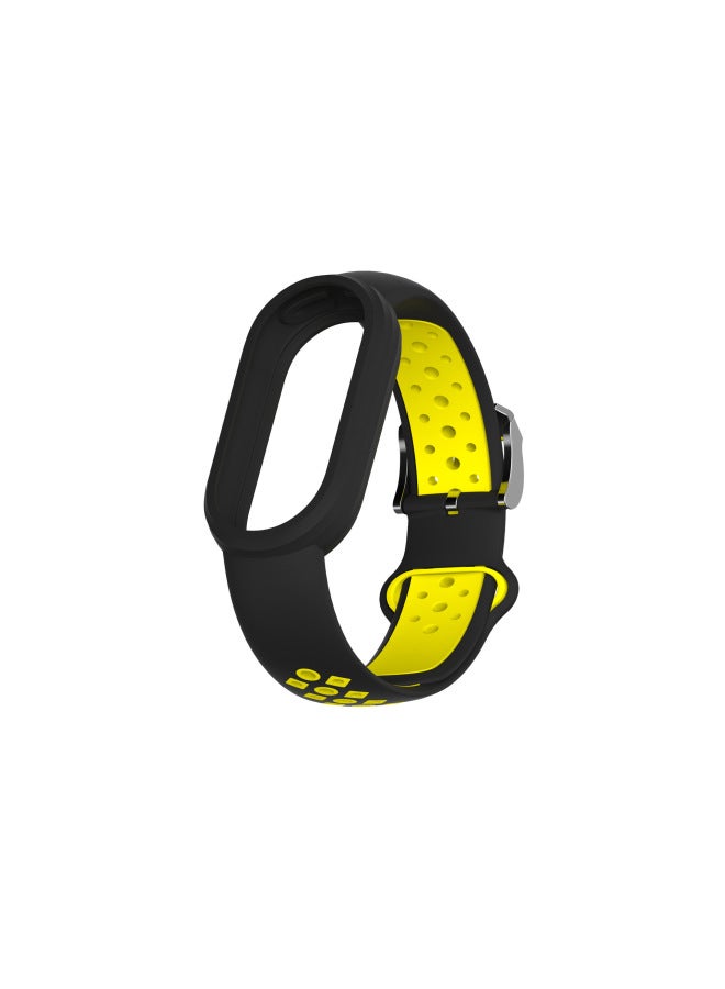 Loquat Suitable For Mi Bracelet 8 Two-color Silver Buckle Strap Smart Bracelet Nike Two-color Silicone Mi Bracelet 8-Color:Black Pink  - Image 4