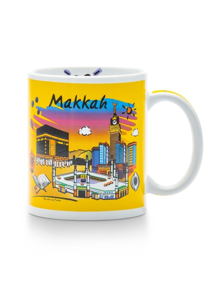 قفتات كوب سيراميك تذكاري مزين برسومات معالم مكة المكرمة - Image 1