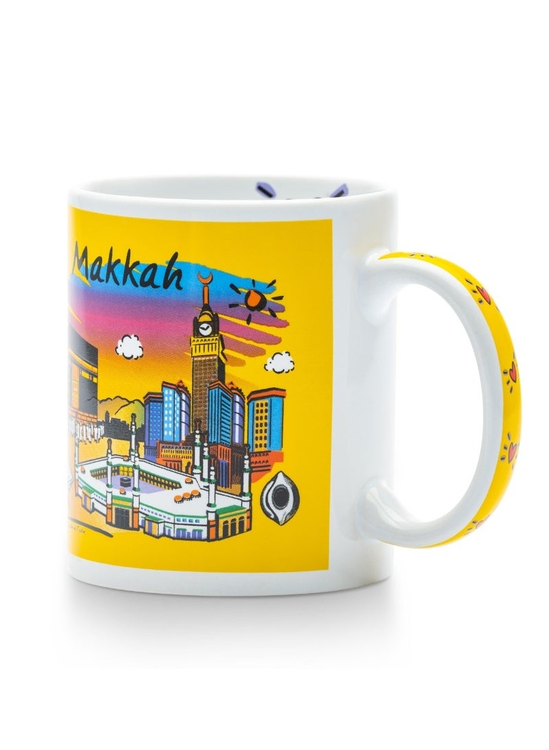 قفتات كوب سيراميك تذكاري مزين برسومات معالم مكة المكرمة - Image 2
