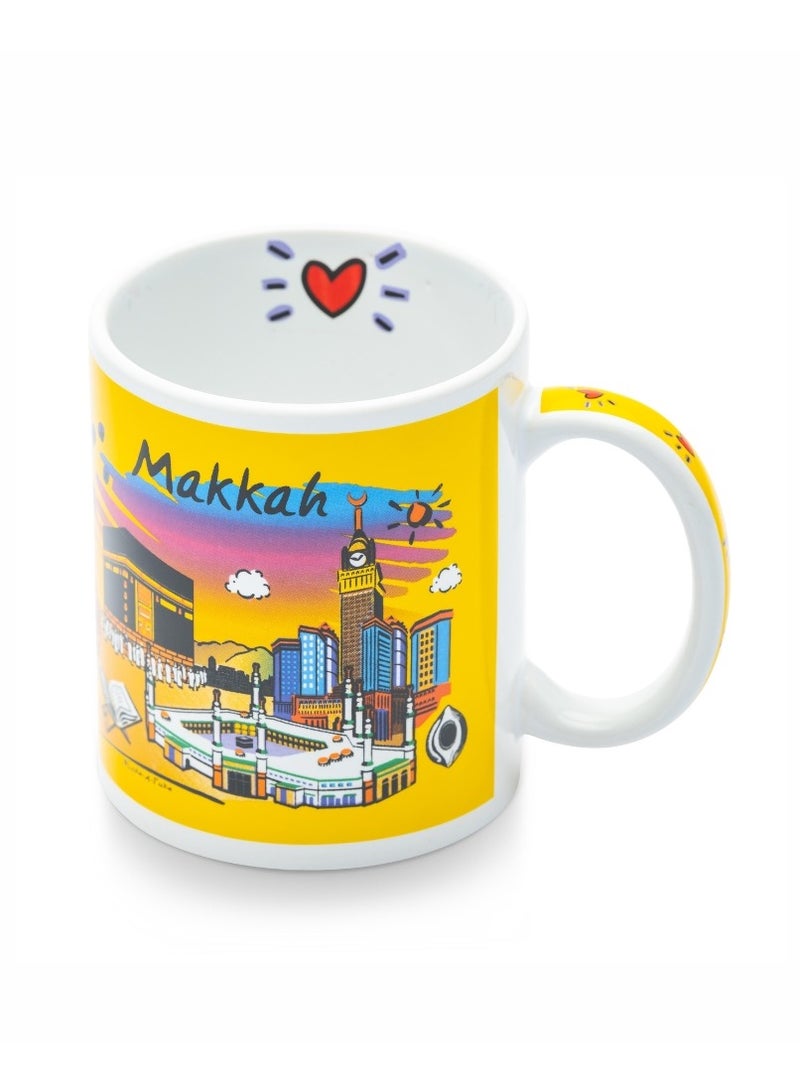 قفتات كوب سيراميك تذكاري مزين برسومات معالم مكة المكرمة - Image 5