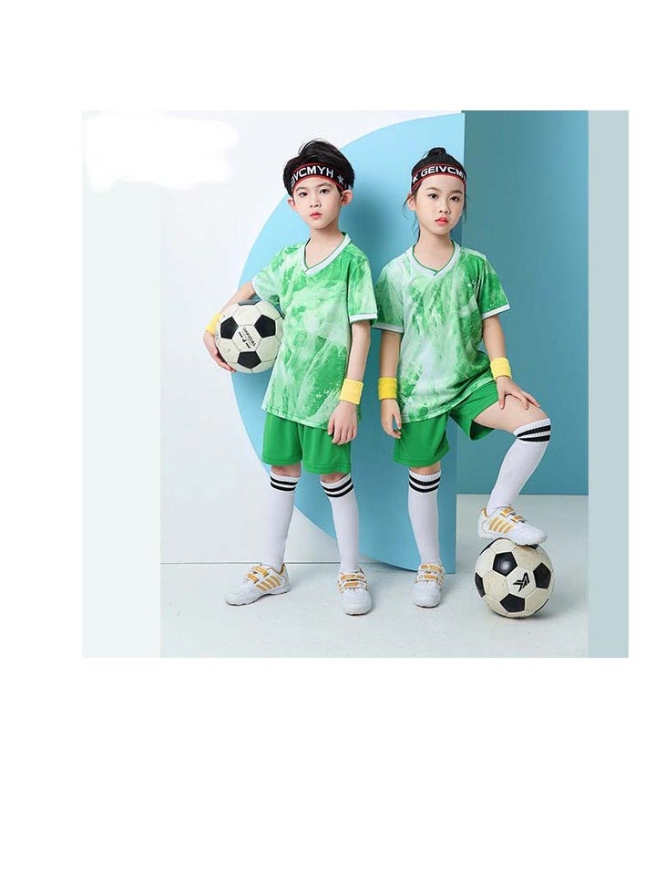 Taiahiro - New two-piece soccer suit for children and adults printed gradual change color quick-drying sports jerseys game training uniforms - Image 1