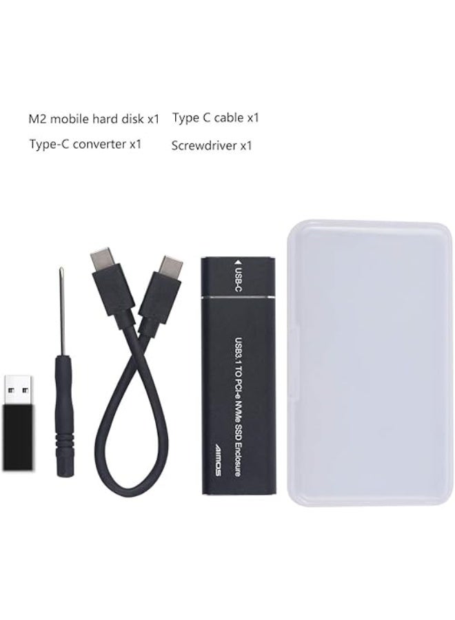 Aluminum M.2 SSD Dual Protocol Enclosure (NVMe & SATA) - USB 3.1 Gen 2 High-Speed 10Gbps Adapter Case - Includes Type C-C Cable (Black) - Image 1