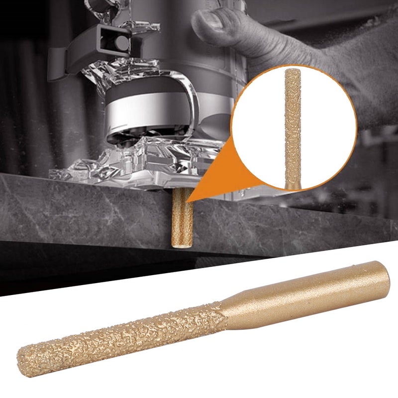 Diamond Router Bits Golden Brazed Straight Shank for Quartz Stone Marble Seam Knife6.35 x 7 x 65mm - Image 2