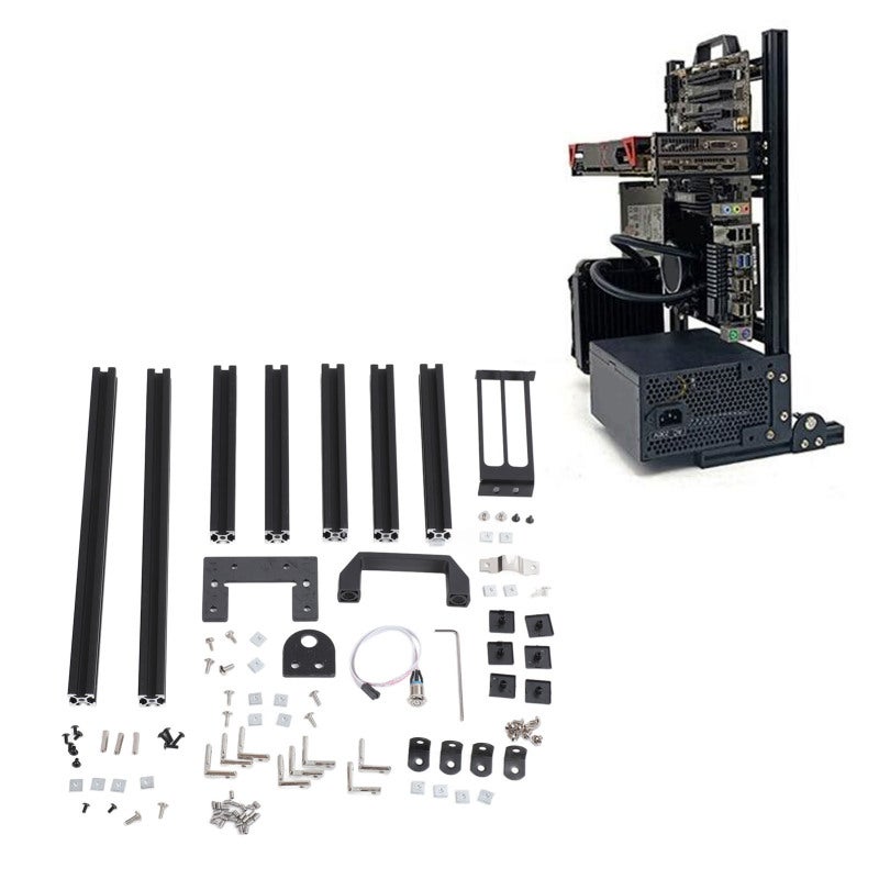 Vertical Open Frame Aluminum Chassis Rack - ITX Compatible With Wide Hardware Combinations, Superior Heat Dissipation for DIY Computer Enthusiasts - Image 1