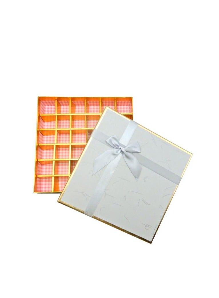 PARTY FUN Chocolate Gift Box 23x23x5cm, Silver Color Unwrap Joy and Indulgence in Every Bite - Image 1