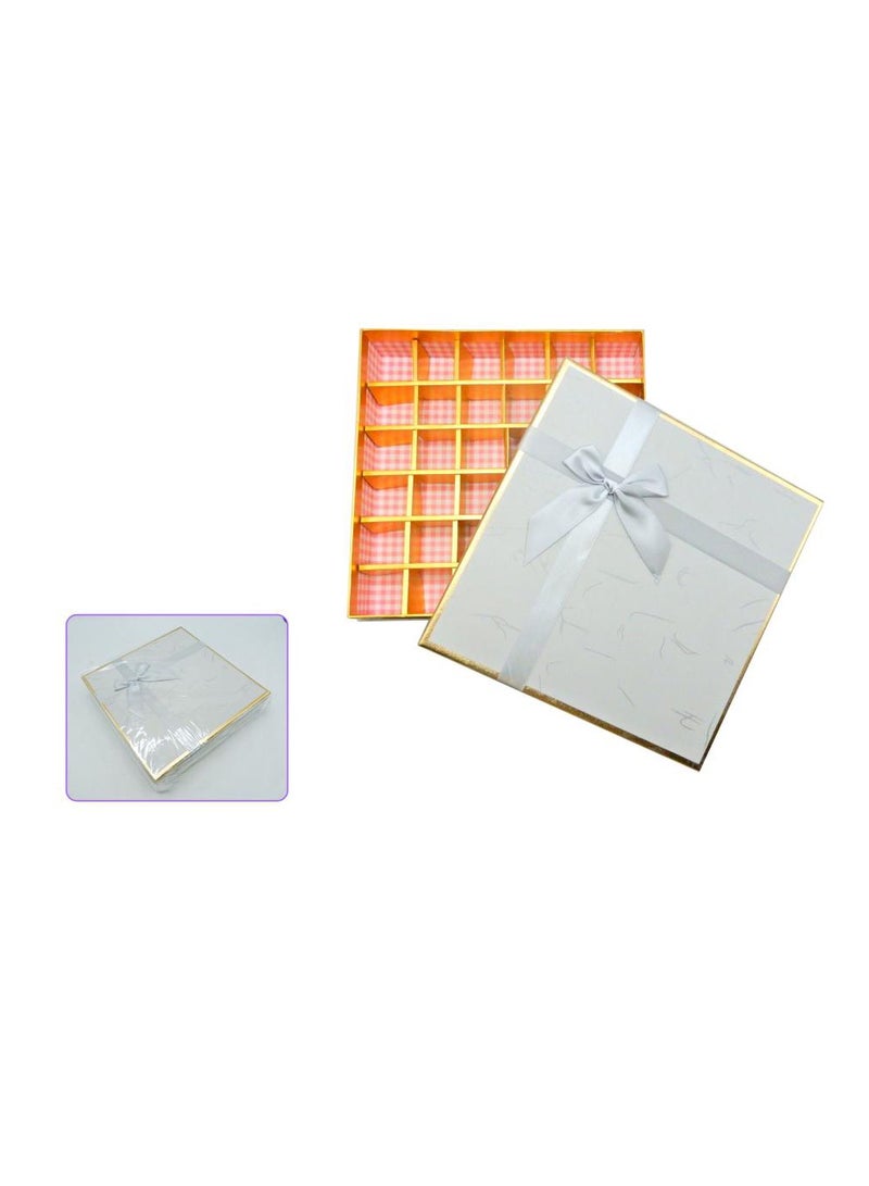 PARTY FUN Chocolate Gift Box 23x23x5cm, Silver Color Unwrap Joy and Indulgence in Every Bite - Image 2