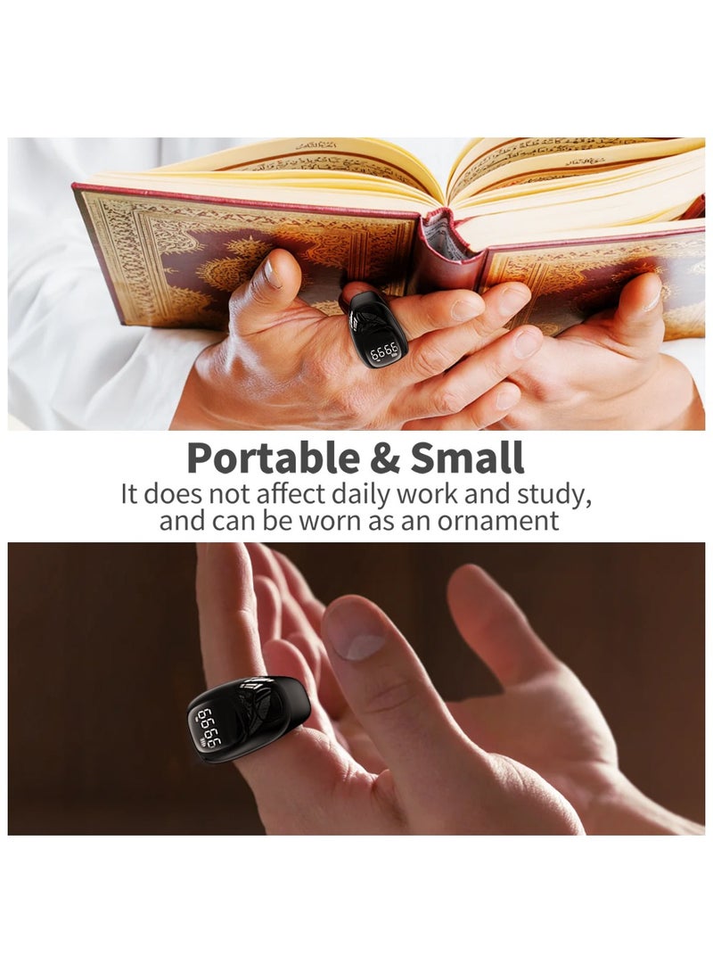 Smart Digital Tasbih Zikr Ring Improved, Muslim Prayer Tasbih Ring, Prayer Timing Reminder, OLED Display Tasbeeh Counter with 3 Sizes(18 20 22mm)  - Image 4