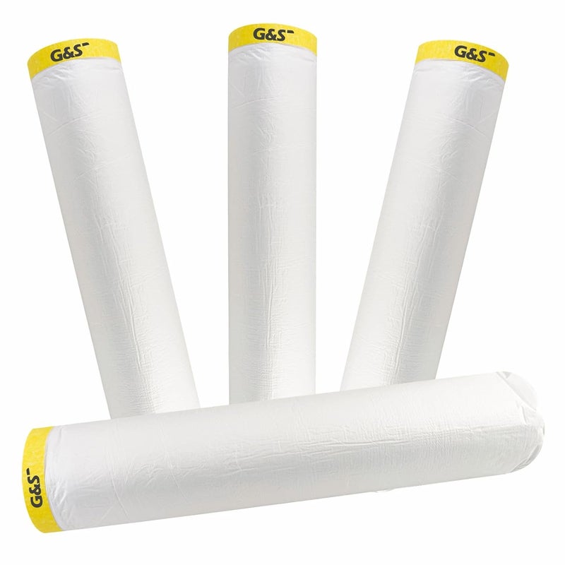 GS Pretaped Masking Sheet Tape for Protection from Dust, water, paint and moisture 3.6M (3600 mm x 20 meter) (Pack of 4) - Image 1