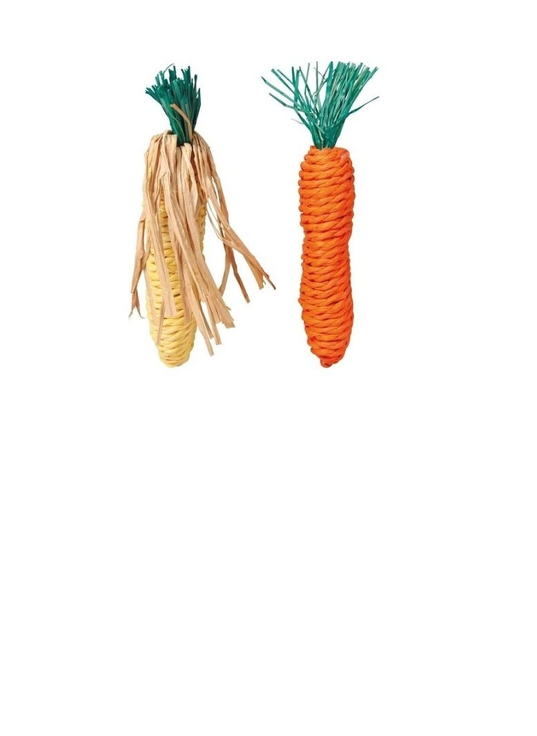 Trixie Trixie Straw Carrot And Corn Cob Chew For Small Pets  - Image 2