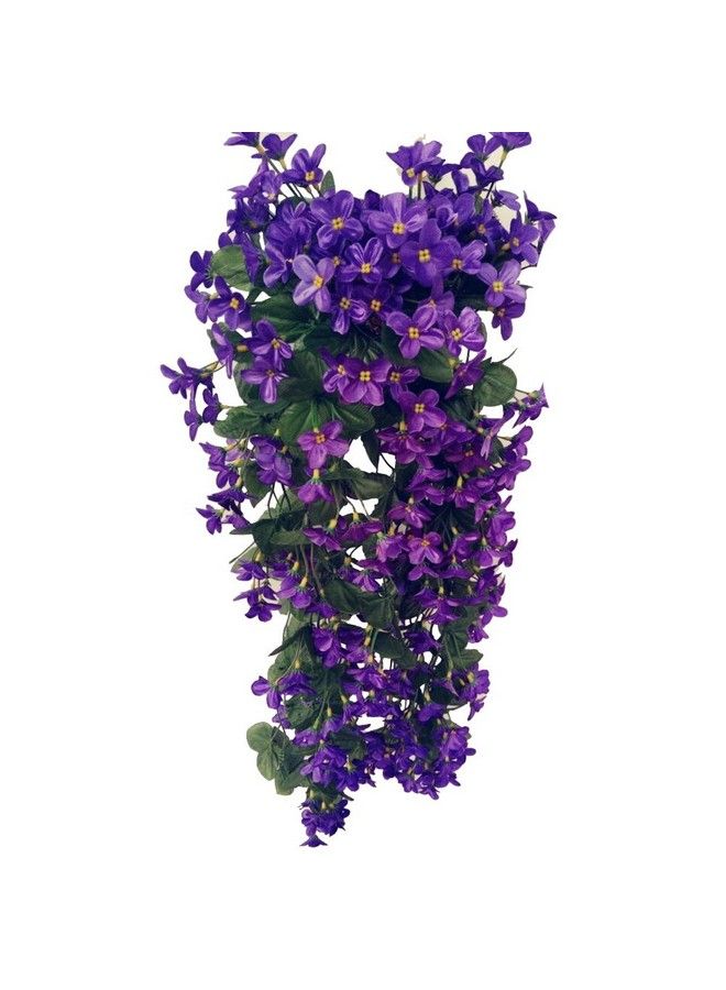 VORCOOL 4Petals Artificial Flower Hanging Flowers Violet Simulation Vine Wedding Home Decoration (Deep Purple) - Image 2