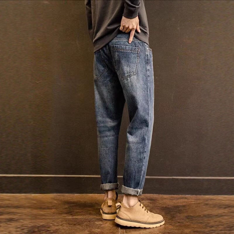 Unisex Classic Denim Jeans Loose Fit Daily Outdoor Wear - Image 4